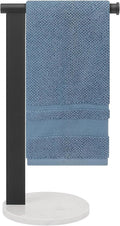 Stainless Steel L-Shaped Hand Towel Holder, SUS304 Bathroom Towel Rack with Thickened Base for Countertop Vanity (Matte Black)