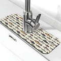 Vintage Bass Fish Bait Fishing Kitchen Sink Splash Guard Faucet Mat 1 Pcs, Absorbent Fast Drying Mat Gadgets Splash Guard For Bathroom 15 X 5.5 Inches