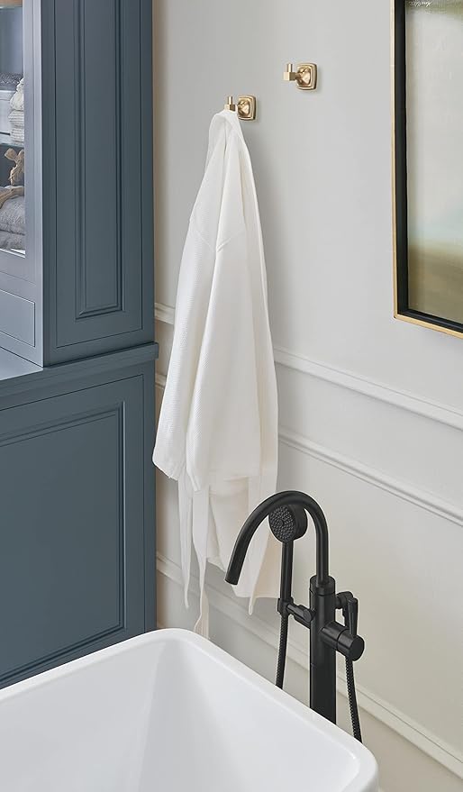 Amerock BH36090CZ | Champagne Bronze Single Robe Hook | 2-1/4 in. (57 mm) Length Towel Holder | Stature | Towel Hook for Bathroom | Bathroom Hardware | Bath Accessories