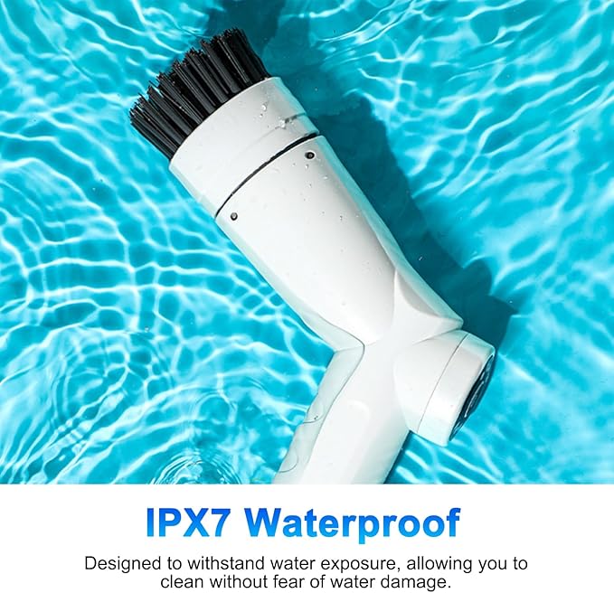 Electric Spin Scrubber, Cordless Cleaning Brush Scrubber for Home, 340RPM Per Mins 3 Replaceable Brush Heads More Than 40 Mins Work Time 360Rotating 3 Speed Adjustment for