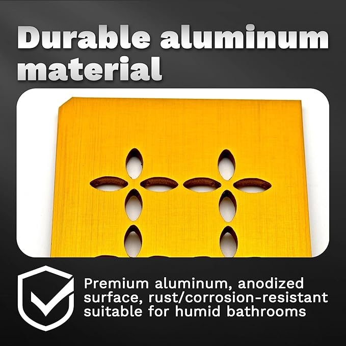 12 Inch Brushed Golden Aluminum Material Shower Niche Shelf Rectangular Bathroom Niche Shelf with Floral Design Fits Prefabricated Tile Niches