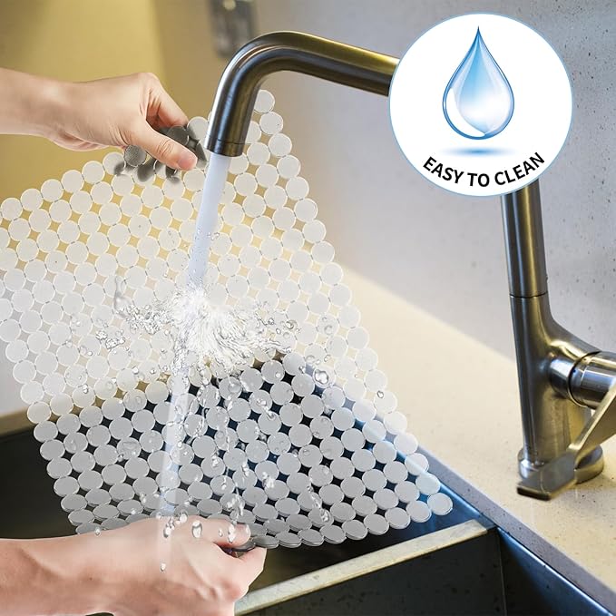 Sink Protectors Mat for Kitchen Sink - 2Pack Adjustable Kitchen Sink Mat Fast Draining - Dish Drying Mat for Dishes And Glassware - Easy to Clean & Diy Cut