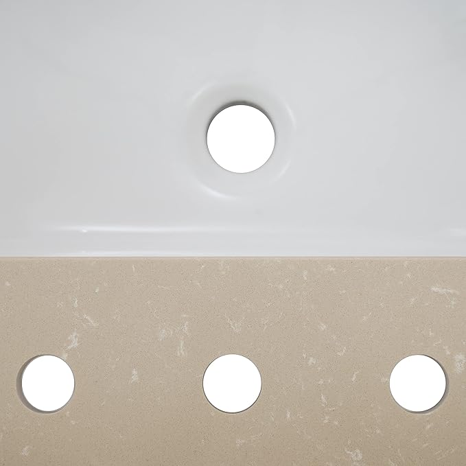 MSI Cosmic Sand Vanity Top with Under Mount Rectangle Ceramic Sinks, Engineered Marble Stone, 4" CC Faucet Holes, 31"X22"