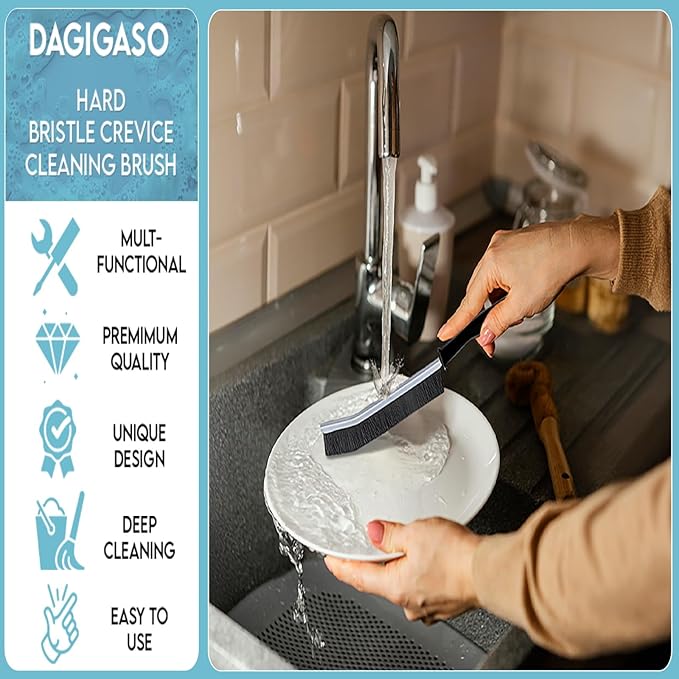 6 PCS Hard Bristle Crevice Cleaning Brush Multifunctional Gap Cleaning Scrub Brush Crevice Cleaner Tool for Home, Kitchen, Bathroom, Window, Vehicle, Toilet Crevice and Grout Cleaning Brush.