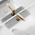 20''x4.8''Long Stone Faucet Mat for Kitchen Sink,Diatomite Quick Dry Kitchen Sink Splash Guard,Drying Stone Sink Tray,Super Absorbent,Sink Stone Quick Dry Around Faucet For Bathroom Counter-Light Grey