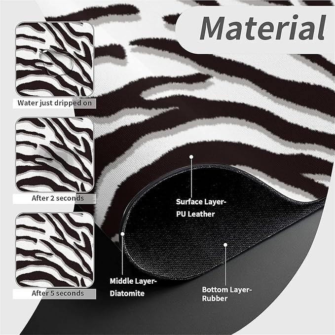 Kitchen Sink Splash Guard，Black-white checkered- Faucet Mat Sink Gadgets-Super Absorbent Fast Drying Mat Drip Catcher for Kitchen, Bathroom,Sink Mat, Dish Drying Mat, Bathroom(15" X 5.5" )