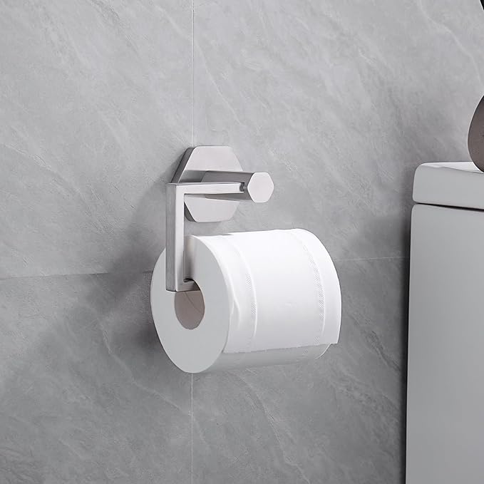 GERZWY SUS 304 Stainless Steel Toilet Paper Holder Bathroom Paper Towel Dispenser Tissue Roll Hanger Wall Mounted, Brushed Finish
