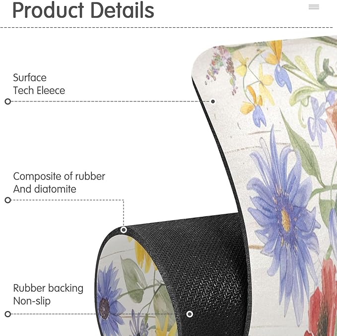 Watercolor Cornflower Butterfly Kitchen Sink Splash Guard Faucet Mat Diatomite Absorbent Pad for Bathroom RV 30x5.4in 1PCS water