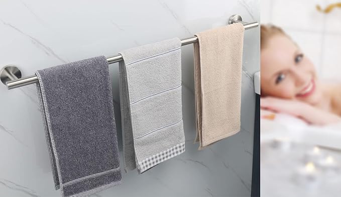 28 Inch Towel Bar for Bathroom 9/12/16/24/28/33 Inch Kitchen Hand Towel Holder Brushed Nickel SUS304 Stainless Steel RUSTPROOF Wall Mount Towel Rod (1, Brushed Nickel, 28 Inch)