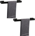 TocTen Bath Towel Rack - 2 Pack Square Base Thicken SUS304 Stainless Steel Towel Bar for Bathroom, Bathroom Bar Accessories Towel Rod Heavy Duty Wall Mounted Towel Holder(Matte Black, 16 Inch)