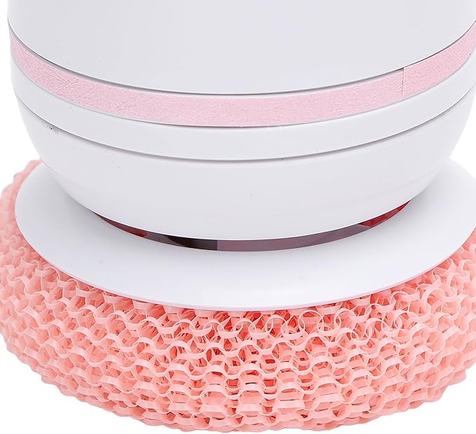 Pongnas USB Rechargeable Electric Dish Scrubber Cordless Power Brush for Effortless Kitchen Dish Washing - Blue (Pink)