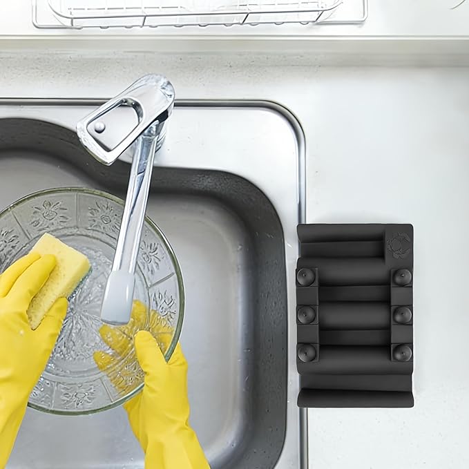 Soap Dish for Shower, Bathroom & Kitchen – Non-Slip, Self-Draining Design to Keep Soap Dry, Extend Soap Life – Easy to Clean, Compact & Durable (Black (Medium, 1 pcs)