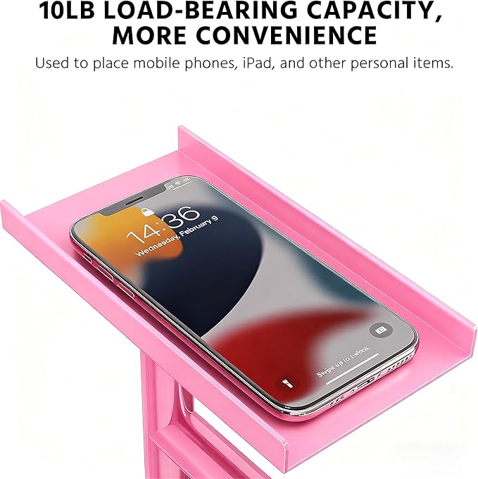 CISILY Pink Toilet Paper Holder Stand with Phone Shelf, Bathroom Toliet Decor Decoration. Tissue Paper Roll Holder Free Standing Storage Decor Accesories