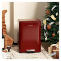 5 Gallon Bathroom Trash Can - Room Step Garbage Can with Lid, Stainless Steel Trash Bin for Kitchen Living Room Bedroom Commercial Restaurant Office (Red, 20Liter / 5.5Gallon)