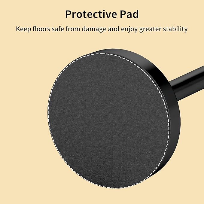 YUMORE Freestanding Toilet Paper Holder，Matte Black/Floor Standing Weighted Base Toilet Paper Holder Stand