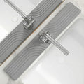 Stone Faucet Mat for Kitchen Sink - Drying Stone with Non-slip Pads, Sink Water Splash Guard for Bathroom Counter, Sink Caddy Holds Soap & Tools, 23.6 × 3.9in, Light Gray, Curved Lines