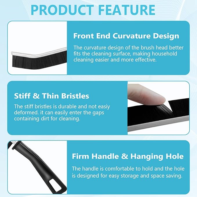 Crevice Cleaning Brush, Hard Bristle Scrub Brushes Tools for Deep Cleaning Gap, Multifunctional Grout Brush for Home, Bathroom, Kitchen, Window and Corners