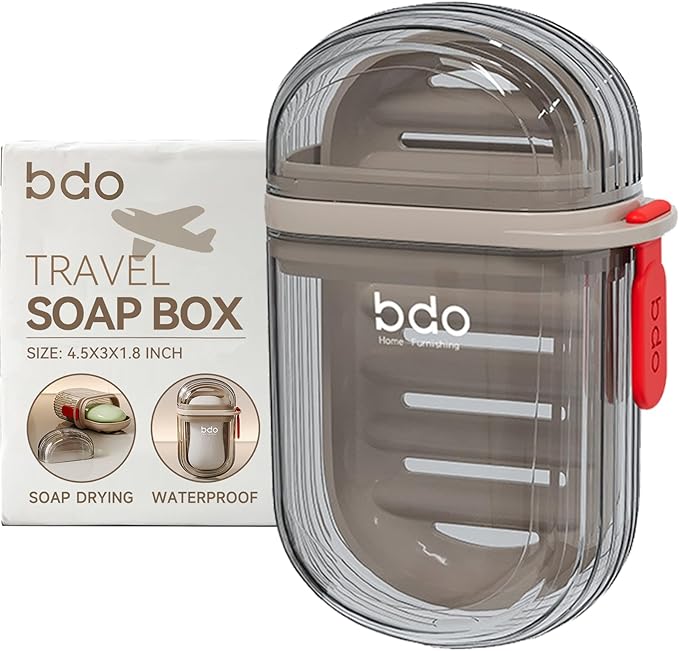 Travel Soap Case, Leakproof Soap Container with Lid, Portable Bar Soap Holder for Traveling, Soap Dish for Bathroom, Shower, Gym, School, Camping, Vacation, Outdoor-Transparently