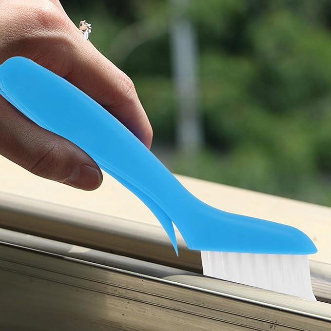 Wakauto Crevice Cleaning Brush Foldable Soft Scrub Brush Multifunctional Window Track Groove Cleaning Tool for Kitchen Blue