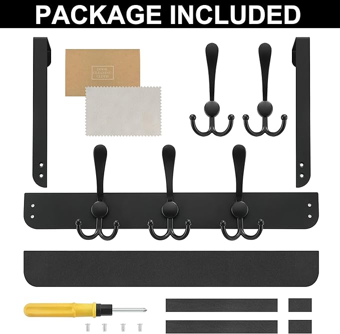 Over The Door Hooks, Door Hanger for Hanging, Towel Racks for Bathroom with 15 Coat Hooks, Coat Rack Hat Rack Organizer, Towel Holder Bathroom Accessories