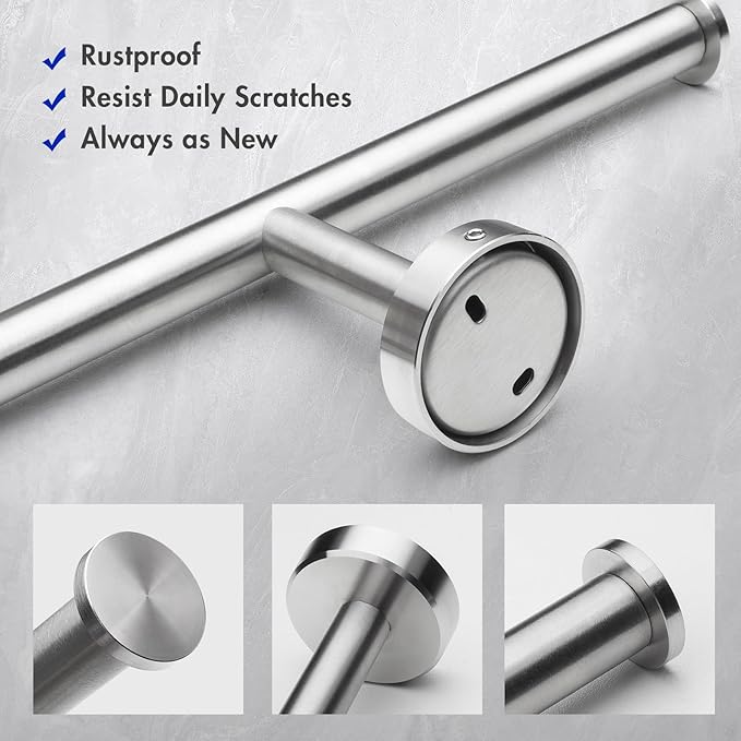 Double Toilet Paper Holder Wall Mount, Double Roll Toilet Paper Holders Brushed Nickel 304 Stainless Steel for Commercial Restroom & Bathroom, Silver