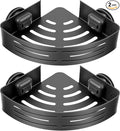 2 Pack Corner Shower Caddy Suction Cup Rust-proof aluminum alloy With 4 hooks No drilling required Removable Waterproof Nathroom Storage Rack for Shampoo, Shower Gel, Razors