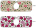 2 PCS Kitchen Sink Splash Guard 14.9 Inch Faucet Mat for Kitchen Sink Bathroom Sink Faucet Absorbing Drip Drain Mat Pad Microfiber Soft Washable Beige and Pink Carnation