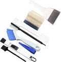 MXY 7 Piece Window and Sliding Door Track Cleaning Brushes Set, Hand-held Groove Gap Cleaning Tools, Grout Clean Brush Scraper, 2-in-1 Multipurpose Corner Keyboard Slot Broom with Dustpan