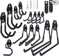 16 Pack Steel Heavy Duty Garage Hooks Storage Hooks with Anti-Slip Coating, Utility Garage Wall Mount Hanger and Organizer for Sheds, Bikes, Ladder, Rope, Broom, Shovel, Garden Power Tools, and Cords