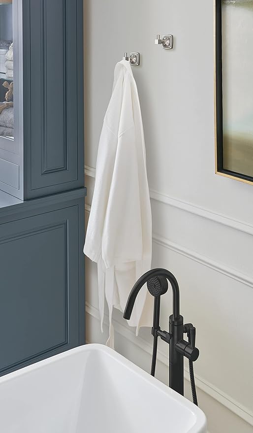 Amerock BH3609026 | Chrome Single Robe Hook | 2-1/4 in. (57 mm) Length Towel Holder | Stature | Towel Hook for Bathroom | Bathroom Hardware | Bath Accessories
