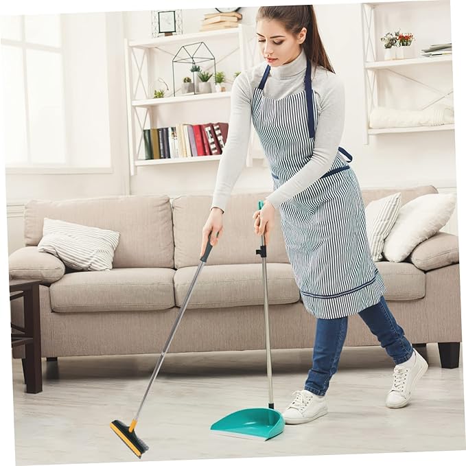 Floor Brush Double-Sided Scrub Brush Long Handle for Bathroom Shower Toilet Grout Cleaning