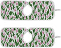 2 PCS Kitchen Sink Splash Guard 14.9 Inch Faucet Mat for Kitchen Sink Bathroom Sink Faucet Absorbing Drip Drain Mat Pad Microfiber Soft Washable Small Tulips Pink