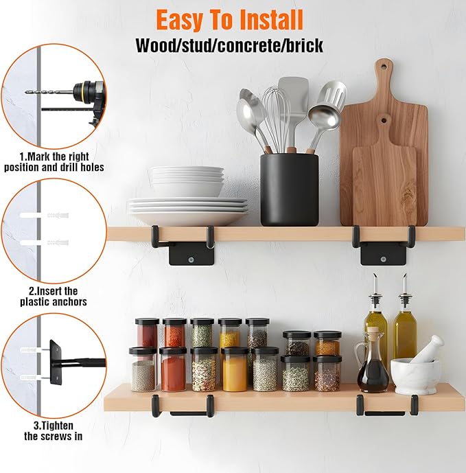 14 Inches Extra Large Garage Hooks, 4 Pack Heavy Duty Tool Organizer Wall Mount Hangers, Long Utility Storage Hooks for Car Tires, Chairs, Ladders, Ropes, Garden Tools, Power Tools