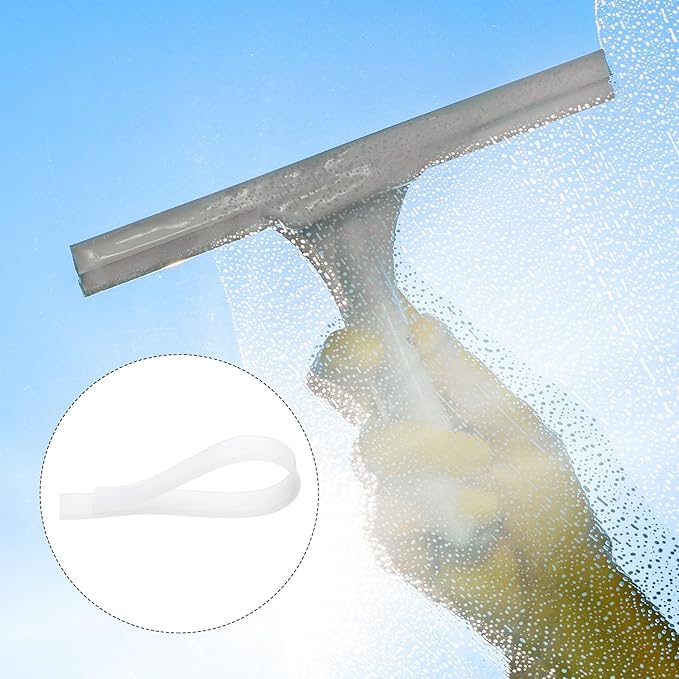 MECCANIXITY Replacement Squeegee Rubber for Window, Glass, Shower Doors, Tile Wall Cleaning, 11.81 Inch, White Pack of 2