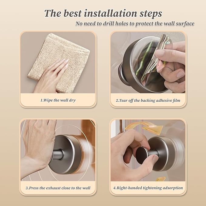 Towel Hooks for bathrooms - Stainless Steel Suction Cup Hooks Strong Adhesive Bathroom Hanger No Drill, Waterproof Wall Hooks for Shower, Kitchen, Window,Tile,Board,Glass,Marble,Metal (2 Set)