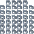 3-H 40-Pack Self Adhesive Broom Holder Wall Mount - Heavy Duty No Drill Broom Organizer for Garage Closet Kitchen, Plastic Storage Rack for Brooms Mops Tools, Grey