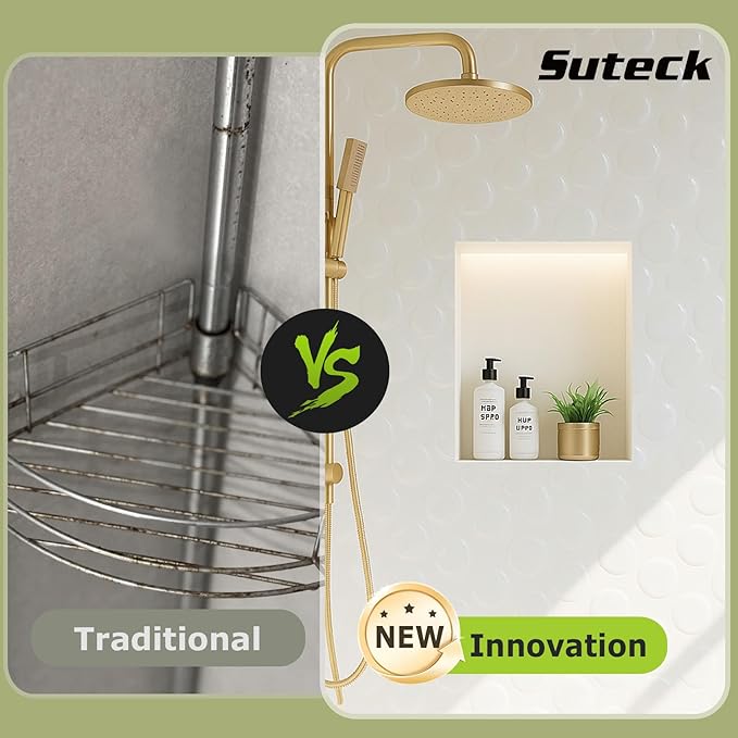 Suteck Shower Niche Ready for Tile 16" x 20", Single Shelf Niches for Shower Bathroom Storage, Wall Recessed Shelf