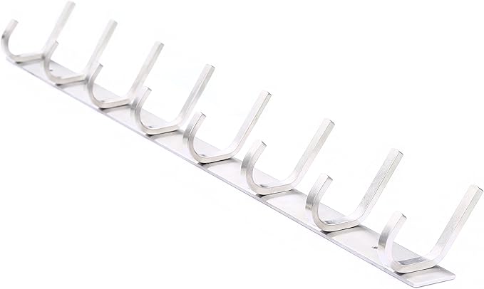 WEBI Heavy Duty SUS 304 Coat Bath Towel Hook Hanger Rail Bar with 8 Hooks,Brushed Finish,for Bedroom,Foyers,Hallways Home Office Storage Organization, C-CBG08