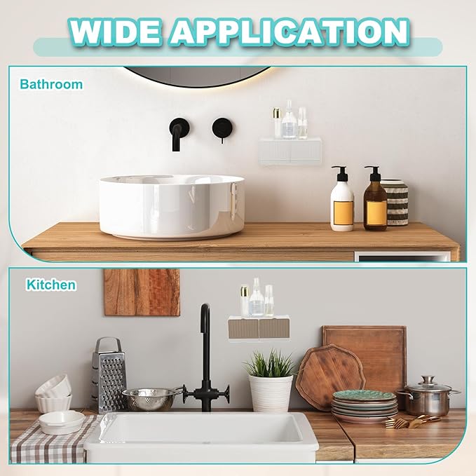 uxcell Soap Holder, 10 x 3.94 x 2 Inches Double Grid Wall Mounted No Drill Soap Dish for Shower, Bathroom & Kitchen - Self Draining Design Keeps Soap Dry (White)