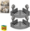 Suction Cup Corner Shower Shelf, No-Drill Bathroom Corner Caddy,Triangle Suction Cup Corner Shelves, Removable Wall Storage Rack (B)