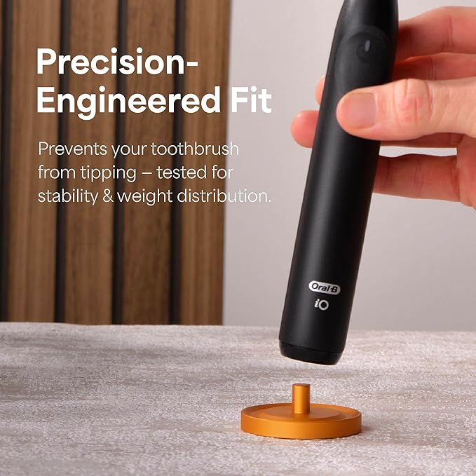 Gold Oral-B Compatible Electric Toothbrush Holder for Bathroom, Aluminum Oral B Toothbrush Holder with Hygienic Drip Capture Stops Toppling with Metal Toothbrush Stand, New Matte Gold