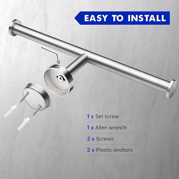 Double Toilet Paper Holder Wall Mount, Double Roll Toilet Paper Holders Brushed Nickel 304 Stainless Steel for Commercial Restroom & Bathroom, Silver