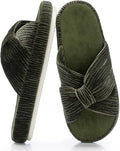 Chantomoo Slippers for Women Memory Foam House Bedroom Corduroy Bow Crossbands Slipper Shoes Comfy Trendy Gift Slippers