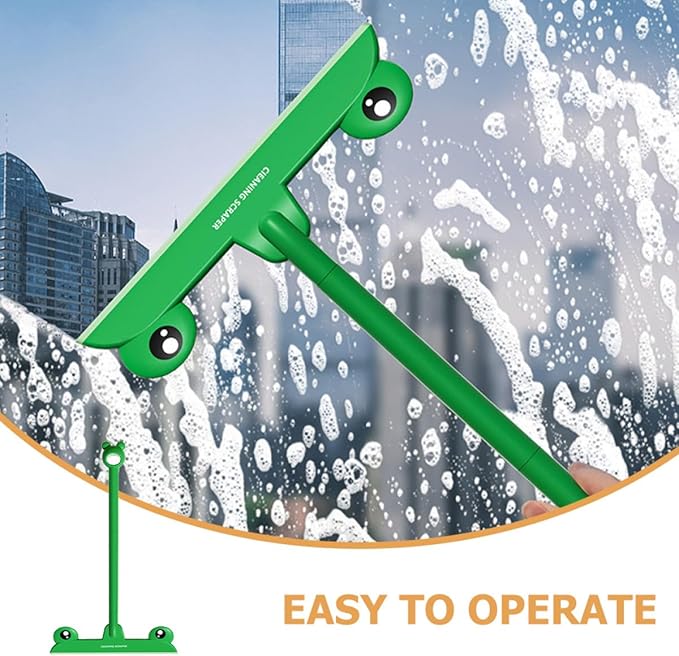 Milisten Creative Frog-Shaped Small Shower Glass Squeegee, Windshield Cleaning Tool with Ergonomic Handle for Bathroom, Window, Tile and Car Use –