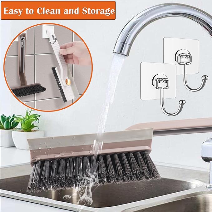 Hard Bristle Crevice Cleaning Brush Rotating Small Cleaning Brushes Set for Grout Toilet Scrub Shower Tile Skinny Gap Cleaning Tools for Household Essentials, Bathroom, Kitchen Tight Spaces