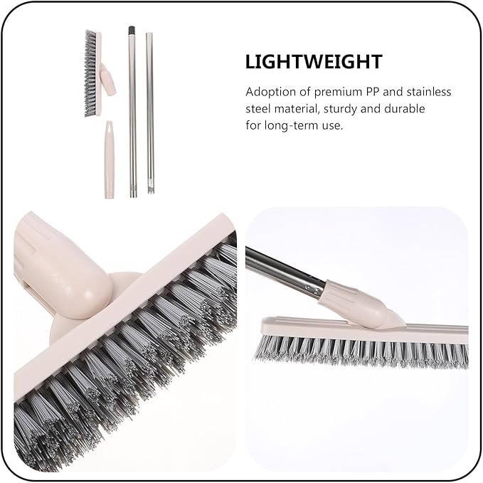 VICASKY Long Handle Rotatable Floor Scrubber and Grout Brush with Stiff Bristles for Bathtub, Shower, Wall, and Crevice Cleaning in Household Bathroom and Kitchen Use