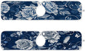 2 PCS Kitchen Sink Splash Guard 23.6 Inch Faucet Mat for Kitchen Sink Bathroom Sink Faucet Absorbing Drip Drain Mat Pad Microfiber Soft Washable Navy Blue Roses and Butterflies