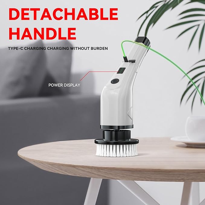 Electric Cleaning Brush - Waterproof Rotating Tool | Electric Shower Scrubber,for Home Shower Doors Kitchen Sinks Bathtubs Grout Lines Outdoor Furniture