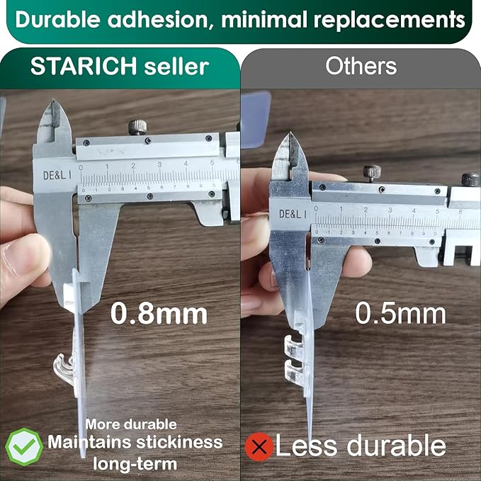 Upgraded Adhesive Hooks for Wall Mount, Self-Adhesive Corner Shelf Shower Caddy, Waterproof Bathroom & Kitchen, Wire Hook 12 Pack