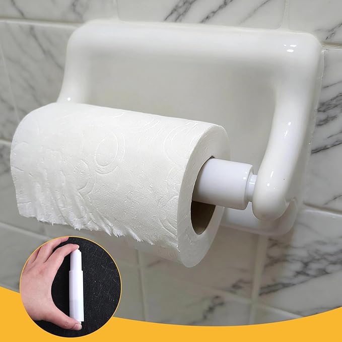 2Pack White Toilet Paper Holder Spring Loaded Roller Replacement Rod Toilet Paper Roller Spindle Replacement Rod Toilet Paper Roll Holder Toilet Paper Holder Stand